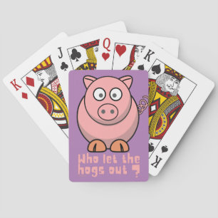 WIe LATEN DE VARKENS UIT grappige varkens woordgra Pokerkaarten