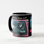 Wie liet de honden eruit? Mok (Voorkant links)
