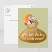 Wie liet de zak van idioten open leuke citaat briefkaart (Voorkant / Achterkant)