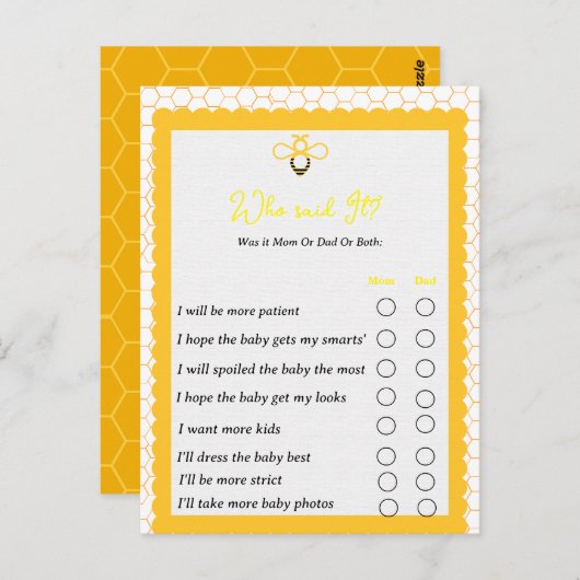 Wie maakt de partijspelletjes bekend met hommels? briefkaart (Voorkant / Achterkant)