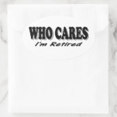 Wie maakt het uit - ik ben in ruste ovale sticker (Tas)