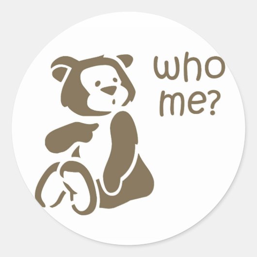 Wie Me Cartoon Teddy Bear Kaart Seal Sticker (Voorkant)