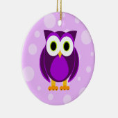Wie? Mevrouw Paarse Owl Keramisch Ornament (Rechts)