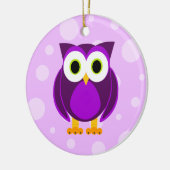 Wie? Mevrouw Paarse Owl Keramisch Ornament (Links)