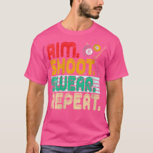Wie mikken schieten of herhalen snooker biljart t-shirt