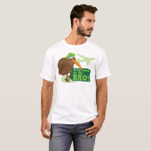 Wie moet er met bro vliegen? humor kiwi t-shirt (Voorkant volledig)