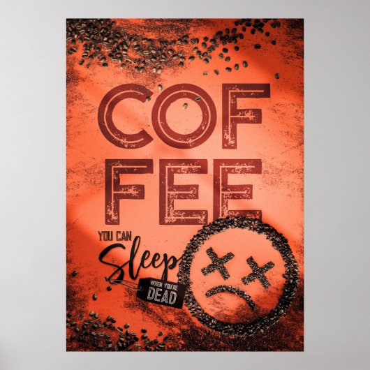 Wie moet slapen met koffie poster (Voorkant)
