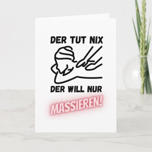 Wie niets doet, wil masseren kaart (Voorkant)