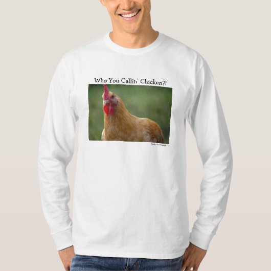 Wie noem je de kip? t-shirt (Voorkant)