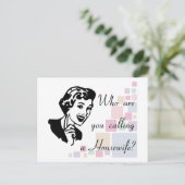 Wie noem je een huisvrouw? briefkaart (Staand voorkant)