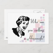Wie noem je een huisvrouw? briefkaart (Voorkant / Achterkant)