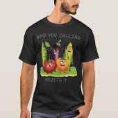 Wie noem je groeten? Fruits boos T-shirt (Voorkant)