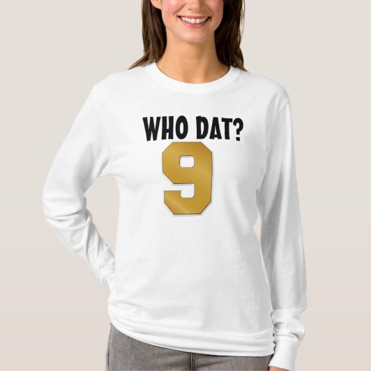 Wie? Nr. 9/Zwart goud T-shirt (Voorkant)