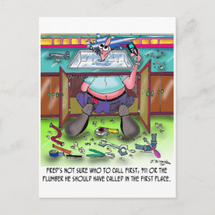 Wie om 1st te roepen: 911 of een Plumber Briefkaart