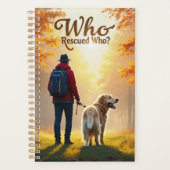 Wie redde wie - Man Golden Retriever wandeling Planner (Voorkant)