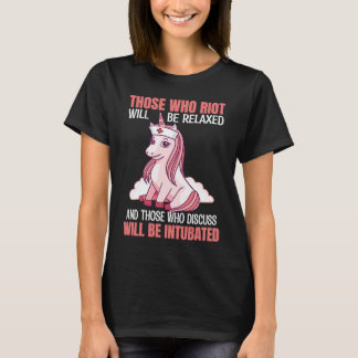 Wie rellen verpleegster verpleegster eenhoorn t-shirt