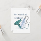 Wie rijdt hun haar in de douche? kaart (Voorkant / Achterkant in situ)