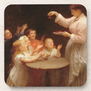 "Wie spreekt het eerst?" (olie op canvas) Drankjes Onderzetter
