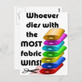 Wie sterft met de meeste stof wint! briefkaart (Voorkant / Achterkant)