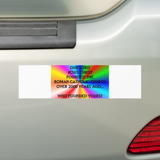 Wie stichtte je kerk? bumpersticker (Op auto)