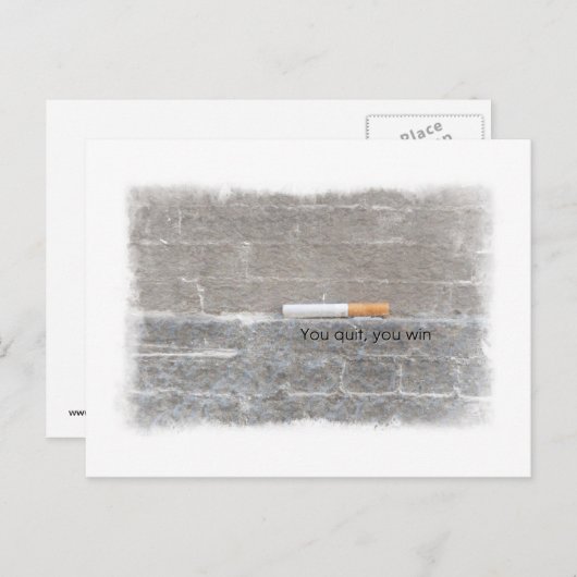 Wie stopt, wint laatste sigaret briefkaart (Voorkant / Achterkant)