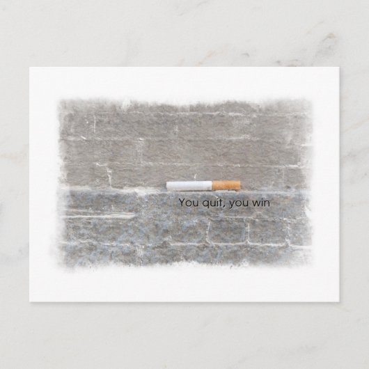 Wie stopt, wint laatste sigaret briefkaart (Voorkant)