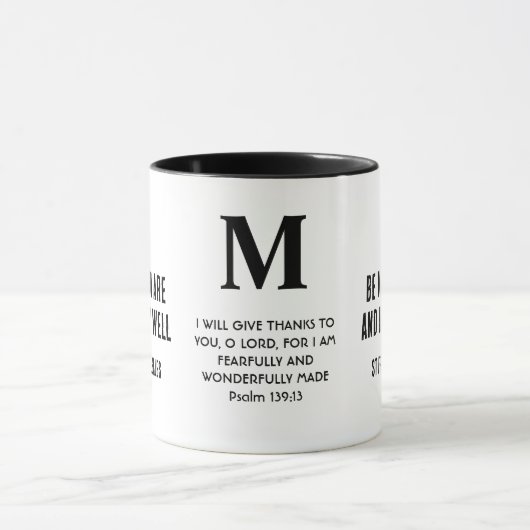 WIE U Inspirerend Christelijk Monogram BENT Mok (Midden)