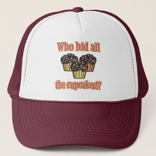 Wie verstopte de Cupcakes (camo) Trucker Pet (Voorkant)