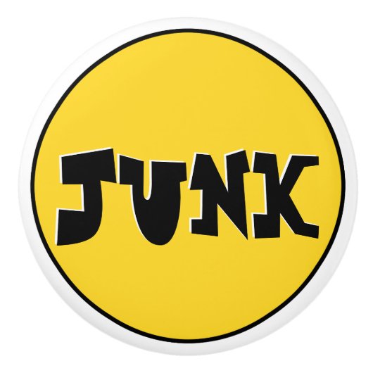 Wie wat waar - Junk Lade knop (geel) (Voorkant)