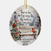 Wie we liefhebben, gaat niet weg keramisch ornament (Rechts)