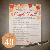 Wie weet het paar beste Herfst bruids spel pack Notitieblok