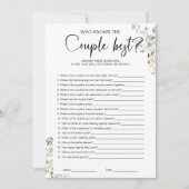 Wie weet het paar beste Vrijgezellenfeest spel Kaart (Voorkant)