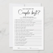 Wie weet het paar beste Vrijgezellenfeest spel Kaart (Voorkant)