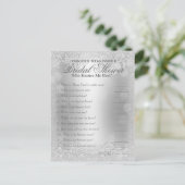 Wie weet is ik spel | Zilveren Elegantie Briefkaart (Staand voorkant)