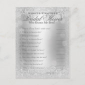 Wie weet is ik spel | Zilveren Elegantie Briefkaart (Voorkant)