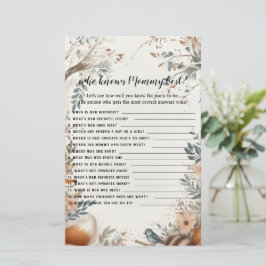 Wie weet mama baby shower spel