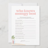 Wie weet Mama Beste Baby Stranddouche Spel Kaart (Voorkant)