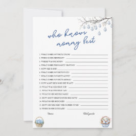 Wie weet Mama Beste Paas Baby shower Game Kaart