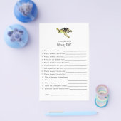 Wie weet Mama Beste Zee Schildpad Baby shower Eenv Flyer (Enkel)