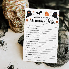 Wie weet mammie beste Halloween Baby shower spel