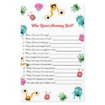 Wie weet mammie beste Monster Baby shower spel