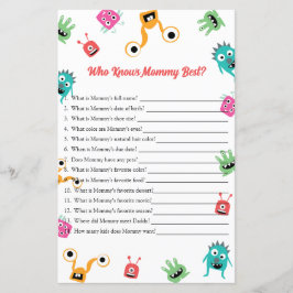 Wie weet mammie beste Monster Baby shower spel