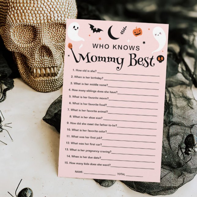 Wie weet mammie roze halloween Baby shower spel (Creator heeft geüpload)