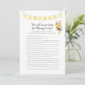 Wie weet mammie-to-be spel Teddy Bear Kaart (Staand voorkant)