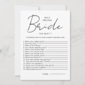 Wie weet The Bride Best Vrijgezellenfeest Party Ga Kaart (Voorkant)