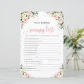 wie weet wie het beste baby shower is (Staand voorkant)