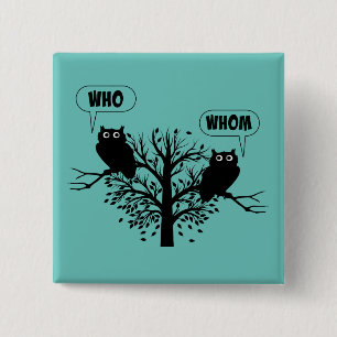 Wie wie Grammar bezit de Engelse Humor Style Vierkante Button 5,1 Cm