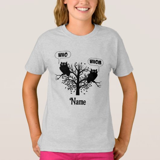 Wie wie Wise Grammar Eigenls Gepersonaliseerd T-shirt (Voorkant)