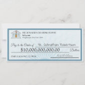 Wie wil een Billionaire Fake Check Verjaardag zijn Kaart (Voorkant)