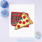 Wie wil een Pizza mij?! Flyer (Enkel)